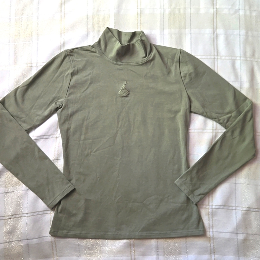 Air Jordan Green Long Sleeve Mock Neck Top - Picture 2 of 9